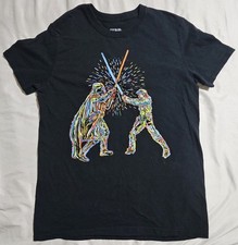 Darth Vader Luke Light Saber Mens Star Wars Graphic 100 Cotton T-Shirt Black M