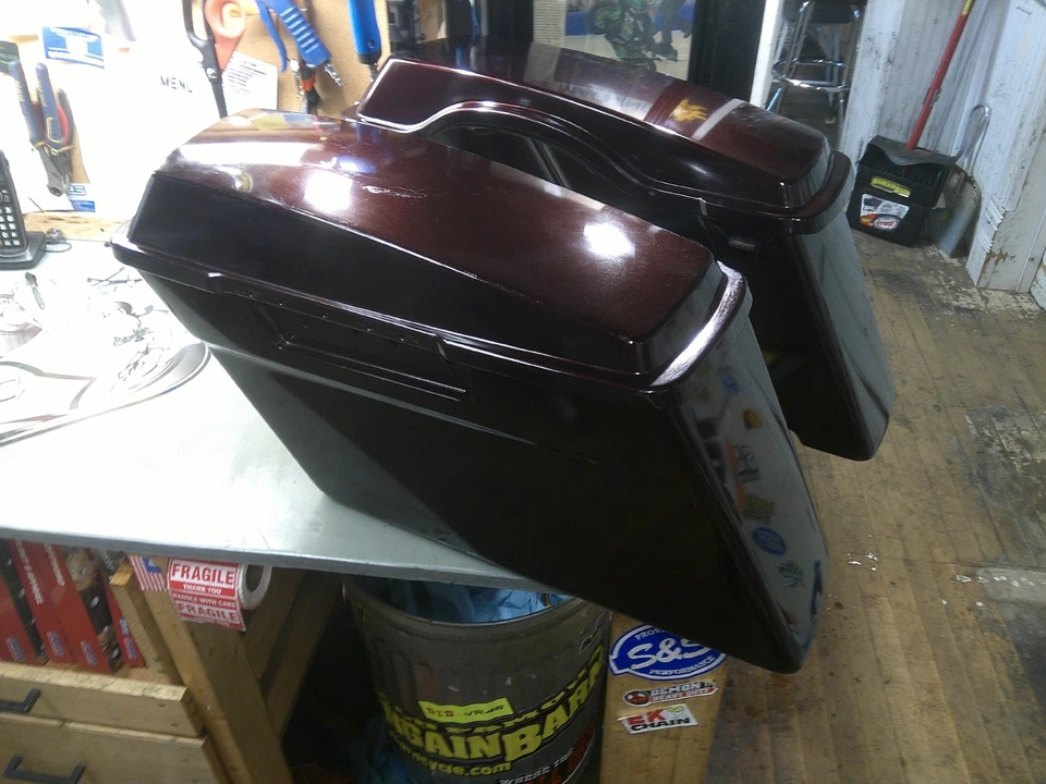 Alforjas duras originales 94-13 FLH FL granate Harley Davidson Electra Glide 2005 Foto 3 de 4