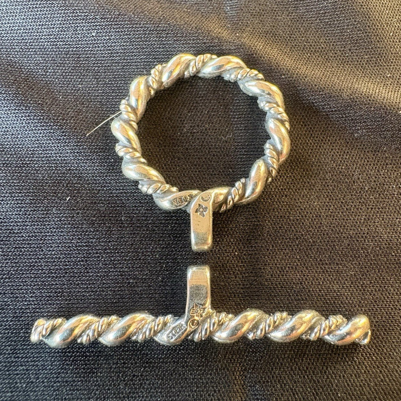 Authentic Chrome Hearts 925 Sterling Silver Twisted Rope Toggle Clasp Set 5.2g