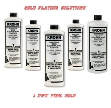 KROHN GOLD PLATING SOLUTION 24K, 18K, 14K, PINK ROSE GOLD GREEN SILVER