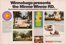 Winnebago Minnie Winnie RD 1974 Vintage Motorhome 2pg Print Ad