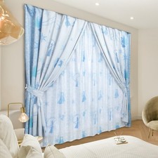 Disney FROZEN Elsa Blackout Curtains, Level 2 Heat-Blocking, Set of 4, 100 x 180
