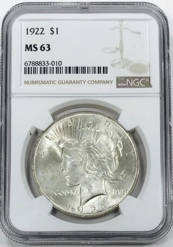 1922 PEACE DOLLAR NGC MS63! COLLECTOR GRADE! AWESOME PIECE! AMAZING! NR #G2034
