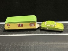 RARE ICHIMURA TIN LITHO FRICTION CAR AND CAMPING TRAILER JAPAN INDIAN LOGO NICE 