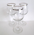VTG Lenox Solitaire Platinum Rim Trim Wine Glasses Crystal  7" H   Set of 3  EUC — photo 1