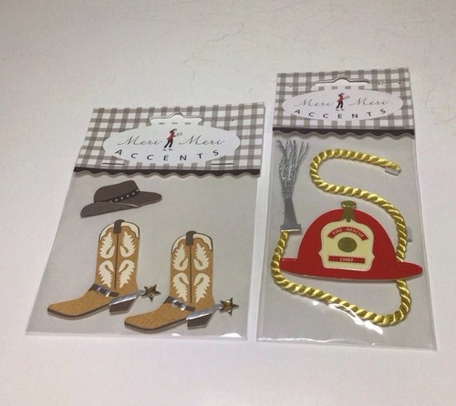 Boy Theme Scrapbook Stickers Embellishments Cowboy Cars And More Sealed 6 Packs - Picture 6 of 15