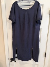 Violeta by Mango Women's Blue Navy Crew Neck Tunic Dress Sz 12 NWT