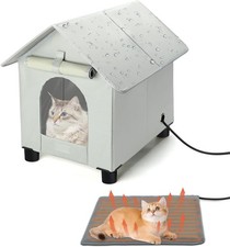 Heated Cat Houses in Winter Waterproof Elevated Heated Outdoor Cat House Shelter