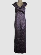 741 Rickie Freeman for Teri Jon Women Purple Metallic Twist Front Gown Dress 8