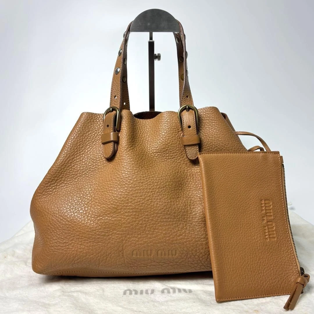 バッグ archive Y2K MIU MIU leather tote bag Miu Miu Reissue (from 2009 archives) Medium Aventure Tote Handles