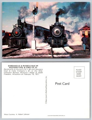 1977 North Freedom WI Mid-Continent Railway Museum Steam Locomotives Postcard