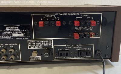 Vtg Superscope R-340 Stereo Quadraphase Receiver by Marantz Read