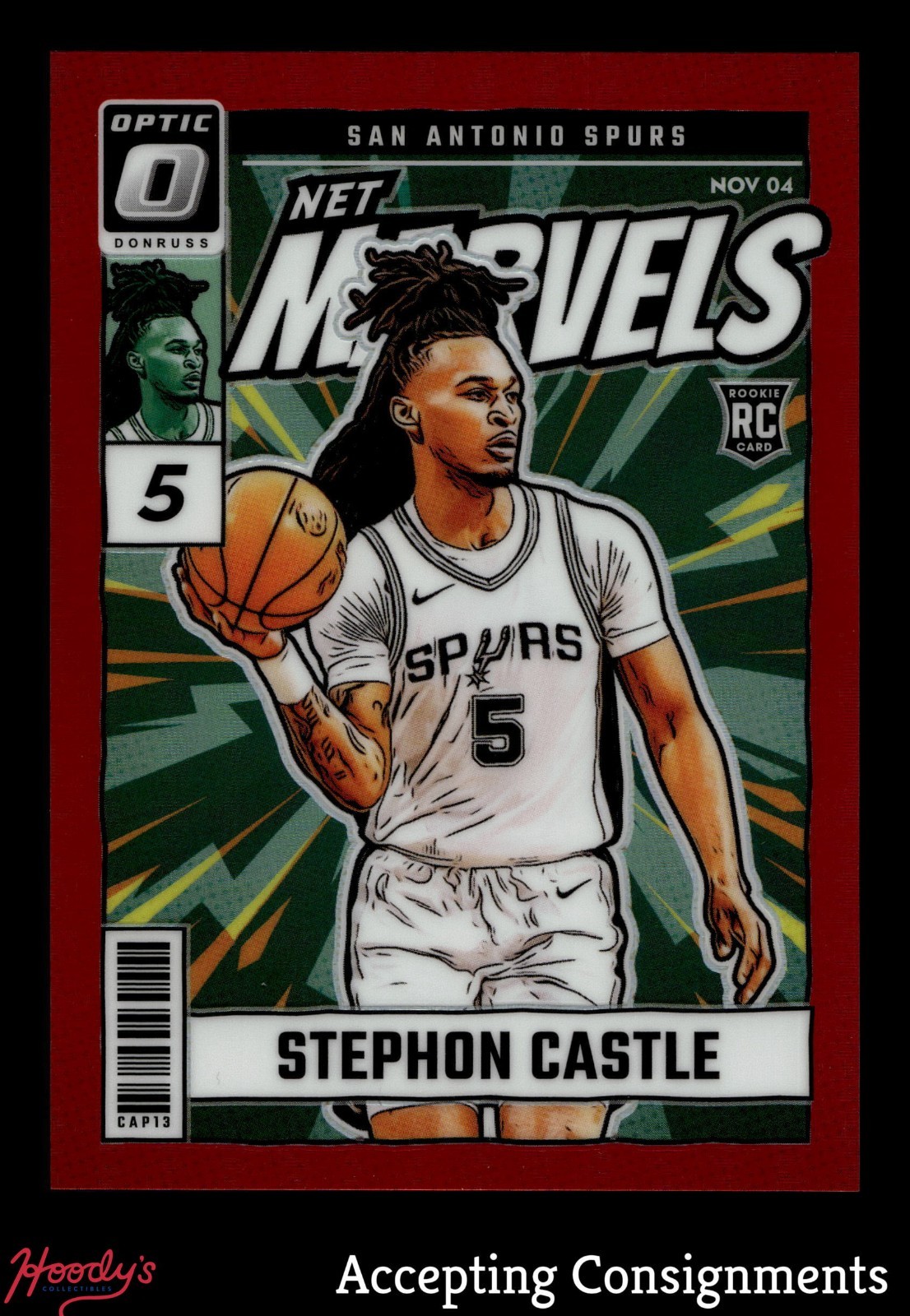 2024-25 Donruss Optic Net Marvels Red #12 Stephon Castle RC ROOKIE SPURS 04/99