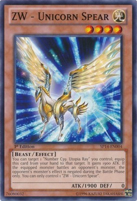 ZW - Unicorn Spear - SP14-EN004 - Common - 1st Edition - Heavily Played