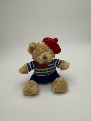 Paris France Teddy Bear Plush 8'' Keel Toys Souvenir Red Beret Stuffed Animal