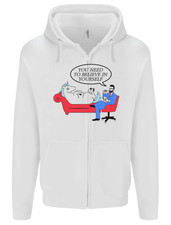 Believe in Yourself Funny Unicorn Mens Zip Up Hoodie