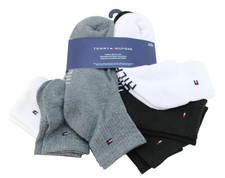 TOMMY HILFIGER 6 Pairs One Size Various Colors with Logo Men's Quarter Socks