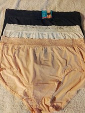 Lot Of 3 Vanity Fair Women's Flattering Lace Brief Panties Nylon- Sz 12 13136