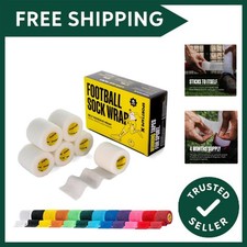 6 Rolls Football Sock Tape, 5cm x 4.5m, White - Self-Adhesive Cohesive Bandag... 0.74 per metre