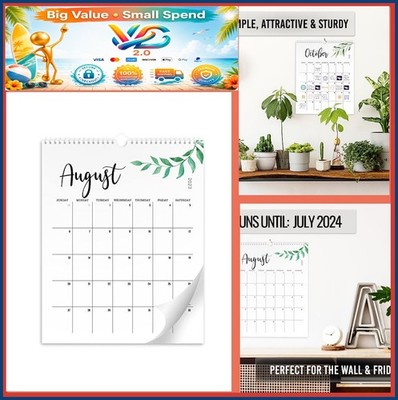 Floral Wall Calendar Monthly Jan 2023-Jul 2024 14.5x11.5 Planning