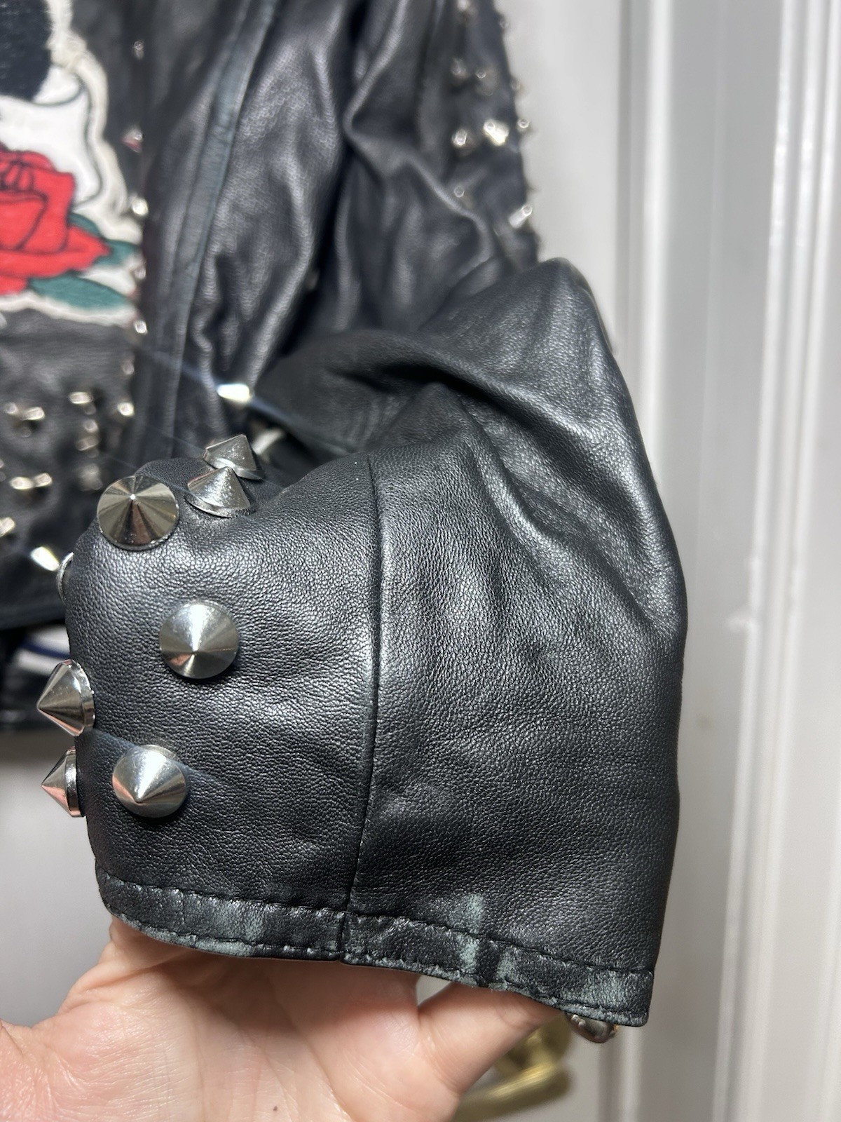 Zara Real Leather Studded Patchwork Jacket - image 8