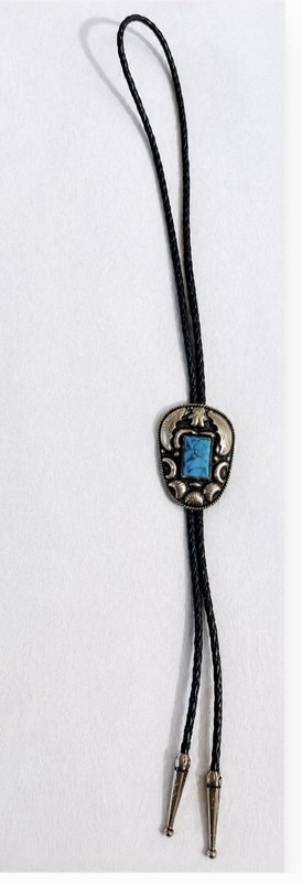 Vintage Sterling Silver & Turquoise Western Bolo Made In Mexico