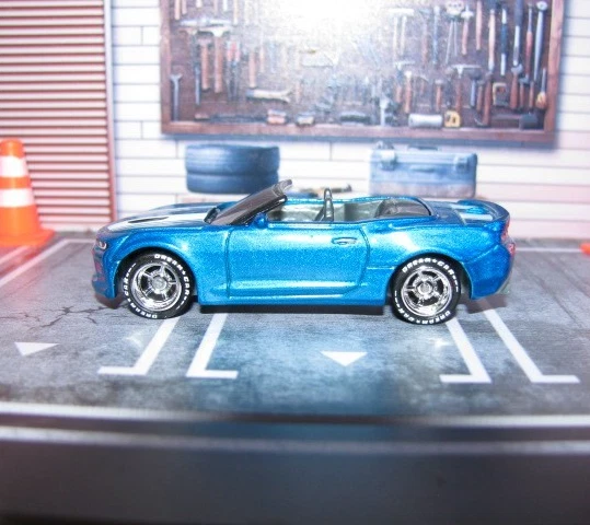 2024 Matchbox 2016 Blue Chevy Camaro Convertible, w/Real Riders Wheel Swap - Image 2 of 4