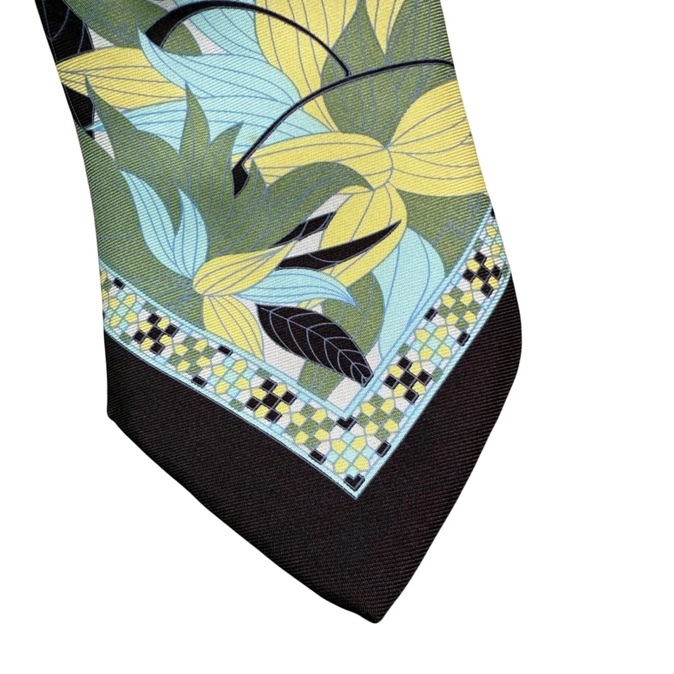 Corbata de diseñador Emilio Pucci 100 % seda para hombre hecha en Italia audaz estampado floral Foto 3 de 4