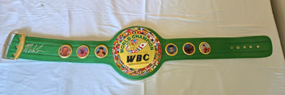 Mike Tyson Signed Green Championship Belt w/ WWOC COA Autographed Boxing Rare