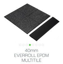 GYM FLOORING 40mm EVERROLL EPDM MULTITILE - 45 FULL TILES + TRIM 