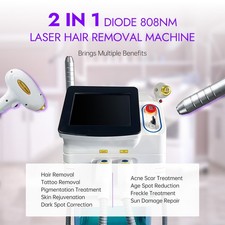 2 in 1 808 Diode Laser Hair Removal Machine Picosecond Tattoo Removal  Free gel
