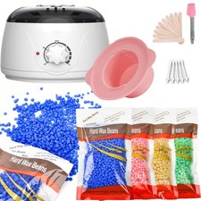 Waxing Kit -Wax Warmer for Hair Removal Hard Wax Kit w/ 400G Beans for Women Men
