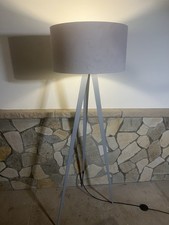 Floor Lamp Tripod 147 cm Velvet Grew Stand Large Velver Shade
