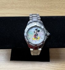Disney Affinity Mickey Mouse Diamond Mother Of Pearl Watch Ladies Vintage