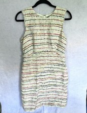 J. Crew Colorful White Professional Sleeveless Sheath Business Casual Dress 8
