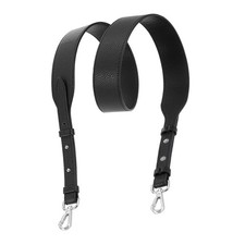 PU Leather Bag Strap 41.7"-45.3" Adjustable 1.5" Width for Black Gold Clasp