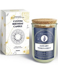 Custom Birthdate Astrological Zodiac Scented Candle - January 31 Made in USA