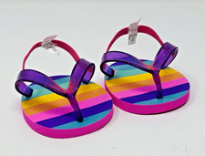 Build a Bear Rainbow Striped Flip-Flops Shoes BAB Accessory Summer