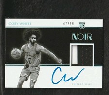 COBY WHITE 2020-21 PANINI NOIR RPA ROOKIE PATCH AUTOGRAPH RC AUTO /99 Game worn
