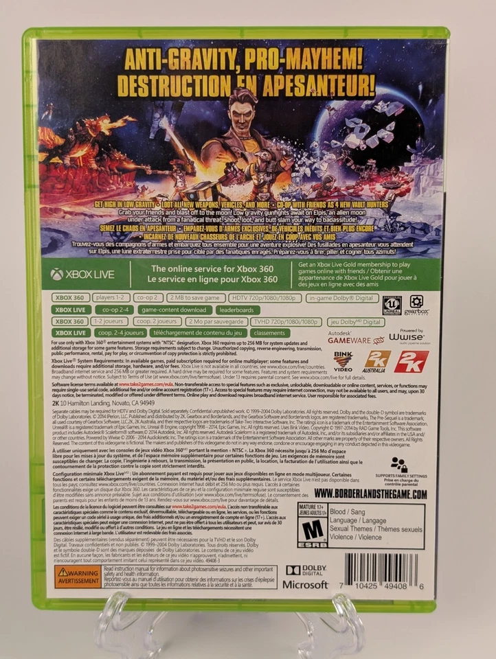 Borderlands: The Pre-Sequel (Xbox 360)➡️CIB w/ Slipcov - Tested - Near Mint 📀! - Image 3 of 4