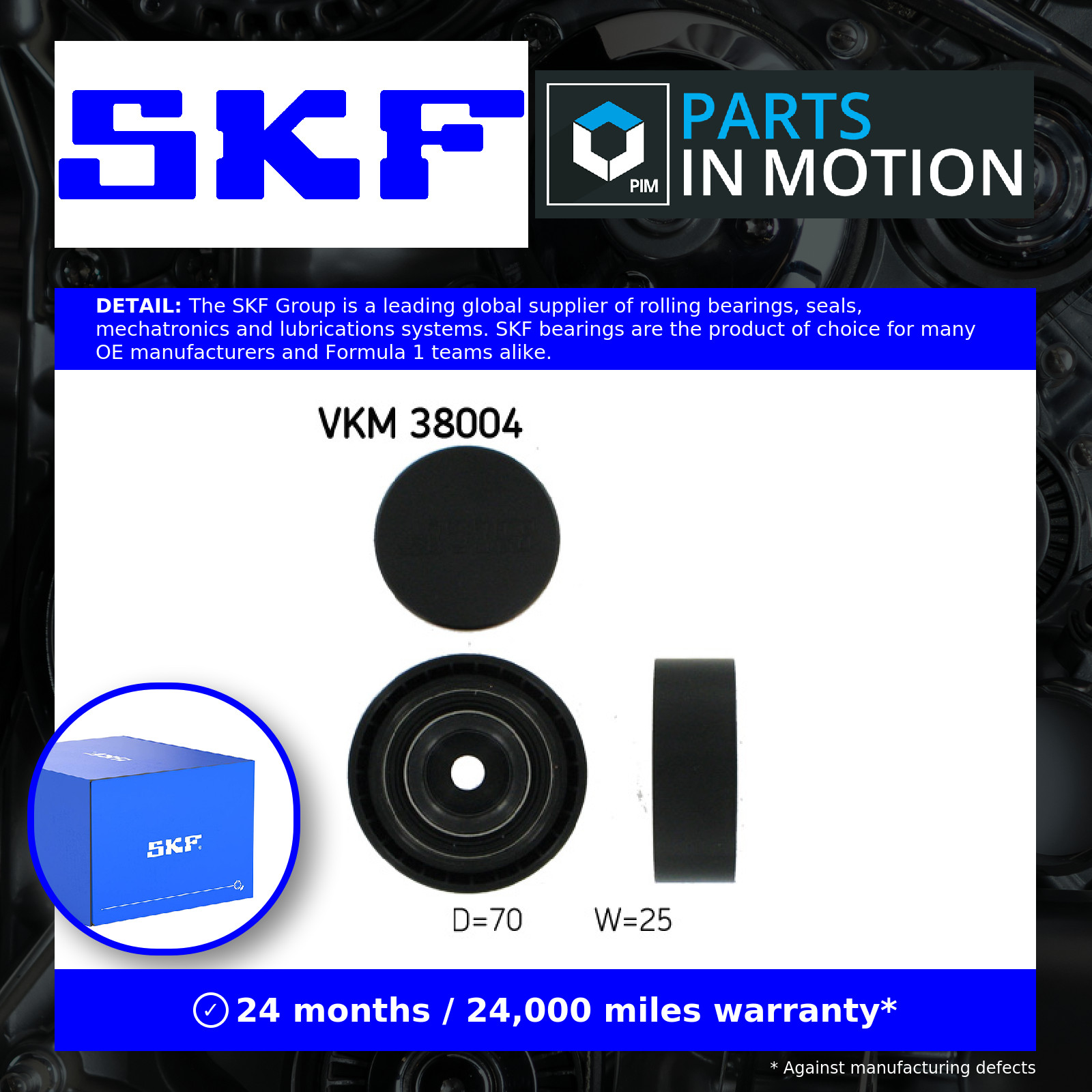 V-Ribbed Belt Deflection/Guide Pulley SKF VKM 38004 Fits BMW Skoda 3 Series 5 - Image 6