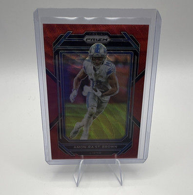 Panini Prizm 2022 Amon-Ra St. Brown Red Wave Prizm #98 /149 Lions