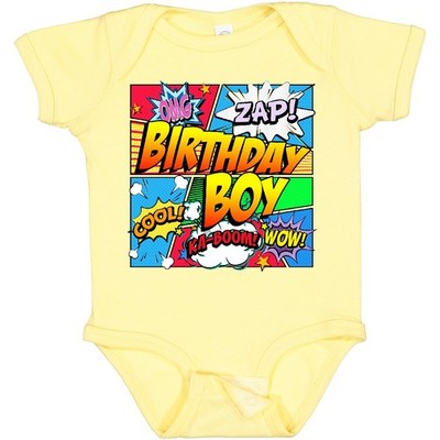 Inktastic Birthday Boy Comic Book Baby Bodysuit Superhero One-piece Infant