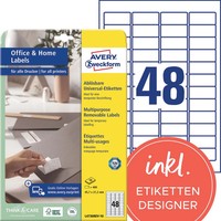 2-20X Avery Zweckform Universal-Etiketten, 45,7 X 21,2 Mm, Weiß Spare Bis Zu 41%