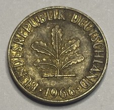 1966 GERMANY 5 PFENNIG | GERMAN VINTAGE PENNY | DEUTSCHLAND COIN | Lot 4113