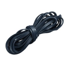 Flat Leather Cord, 3.3 Yard 5mm Leather String Strips for DIY Crafts Dark Blue