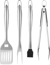 4 Pcs BBQ Grill Tool Grilling Stainless Steel Barbecue Tools, Kitchen Utensils