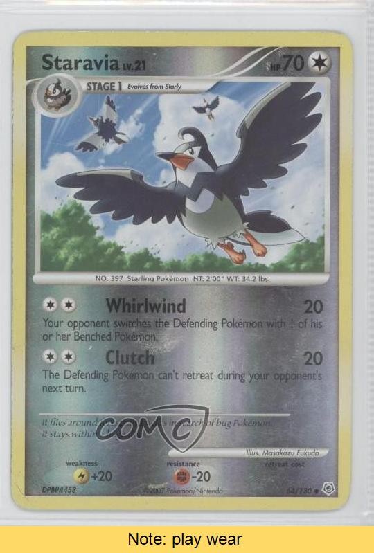 Staravia Reverse Foil Pokémon Diamond & Pearl Base Set #64 2007 READ fm0
