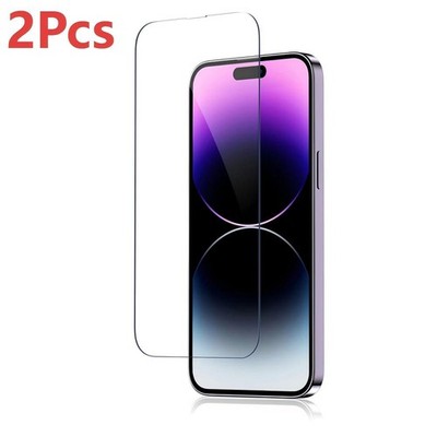 2Pcs Tempered Glass Screen Protector Tempered Film For iPhone 14/15/16 Pro Max