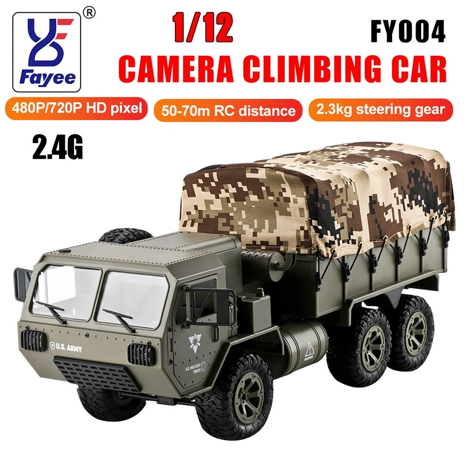 FAYEE FY004 RC Climbing Car 2.4G 6WD HD Camera Remote Controller Vehicle Truck - Image 4 of 4